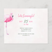 トロピカルな写真を飾った、予算に優しい子供の誕生日パーティーの招待状 (裏面)