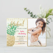トロピカルな写真付き誕生日招待状 招待状 (スタンド正面)