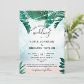 トロピカルな夏の水彩画の海のビーチリゾート 招待状 (スタンド正面)