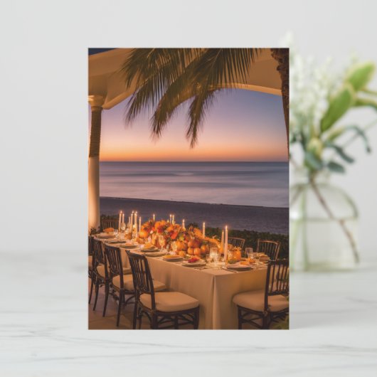 トロピカルな夕方の感謝祭の宴 招待状 (スタンド正面)