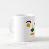 トロピカルな抽象的な顔 コーヒーマグカップ (正面左)