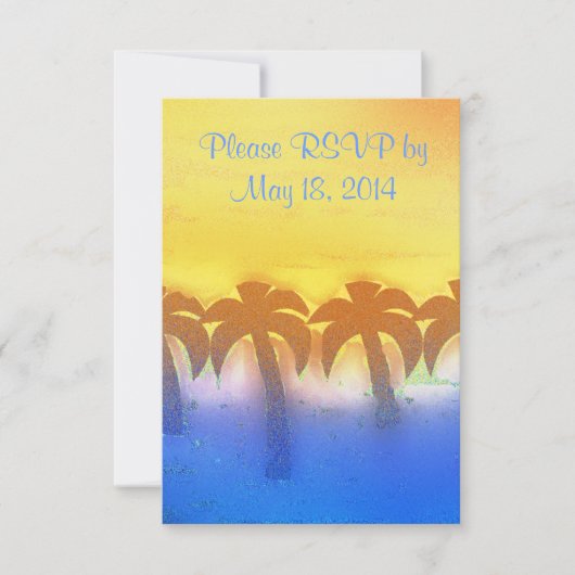 トロピカルな朝の結婚式 出欠カード (正面)