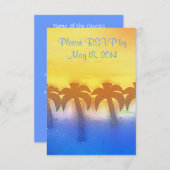 トロピカルな朝の結婚式 出欠カード (正面/裏面)