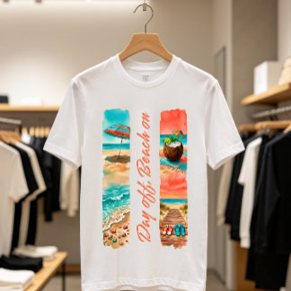 トロピカルな水彩画のビーチバケーション Tシャツ