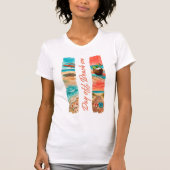 トロピカルな水彩画のビーチバケーション Tシャツ (正面)