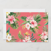 トロピカルな水彩花の「Save the Date」お知らせ セーブザデート (裏面)