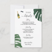 トロピカルな独身最後の夜の招待状と行程表 招待状 (裏面)