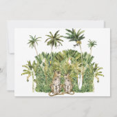 トロピカルな目的地 パームツリー Save The Date 招待状 (裏面)