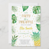 トロピカルな編集可能なサマー パーティー カード (正面)