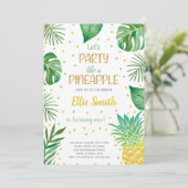 トロピカルな編集可能なサマー パーティー カード (スタンド正面)