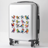 トロピカルな色彩の鳥ステッカーセット 🐦 シール (スーツケース)