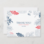 トロピカルな花と葉のフレーム 招待状 (正面)