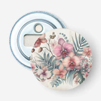 トロピカルな花と葉の水彩 栓抜き