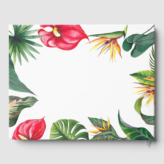 トロピカルな花と離れエレガントウェディング ゲストブック (裏面)