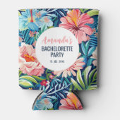 トロピカルな花嫁の友達とのパーティー 夏の花柄 缶クーラー (正面)