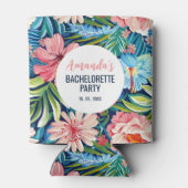 トロピカルな花嫁の友達とのパーティー 夏の花柄 缶クーラー (裏面)