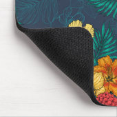 トロピカルな花束とハ hummingbirds マウスパッド (コーナー)