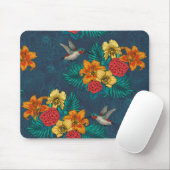 トロピカルな花束とハ hummingbirds マウスパッド (マウス)
