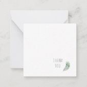 トロピカルな葉ありがとうモノグラム空白の ノートカード (正面)