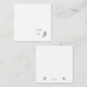 トロピカルな葉ありがとうモノグラム空白の ノートカード (正面/裏面)