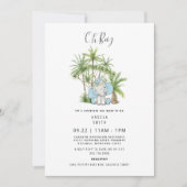 トロピカルな葉かわいい象ボホOh Boy 招待状 (正面)