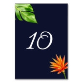 トロピカルな葉と花 テーブルナンバー (裏面)