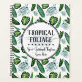 トロピカルな葉のパーム葉のと緑の水色 プランナー手帳 (正面)