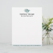 トロピカルな葉のパーム葉のと緑の水色 レターヘッド (スタンド正面)