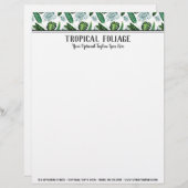 トロピカルな葉のパーム葉のと緑の水色 レターヘッド (正面/裏面)