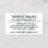 トロピカルな葉のパーム葉のと緑の水色 名刺 (裏面)