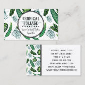 トロピカルな葉のパーム葉のと緑の水色 名刺 (正面/裏面)