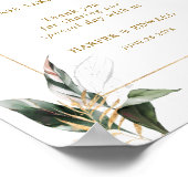 トロピカルな葉の愛は甘いデザートバーのサイン ポスター (角)