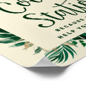 トロピカルな葉シックなクッキー結婚ステーションの看板 ポスター (角)