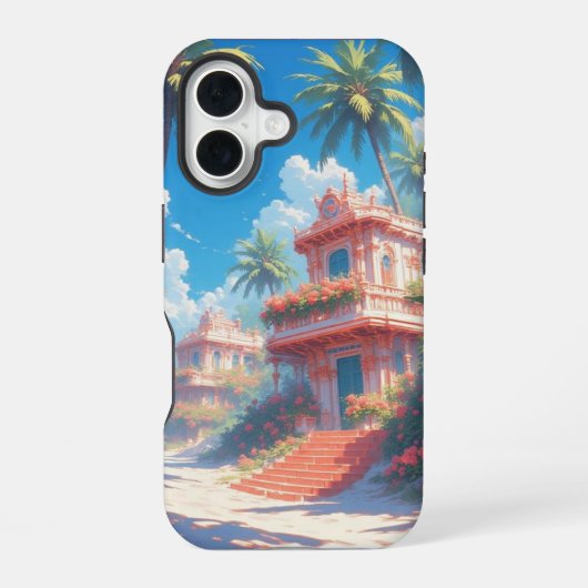 トロピカルな風景 iPhone 16ケース (裏面)