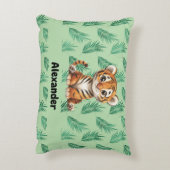 トロピカルの可愛い漫画離れの虎 アクセントクッション (裏面(縦))