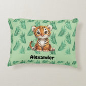 トロピカルの可愛い漫画離れの虎 アクセントクッション (裏面)