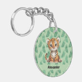 トロピカルの可愛い漫画離れの虎 キーホルダー (正面左)