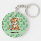 トロピカルの可愛い漫画離れの虎 キーホルダー (裏面)