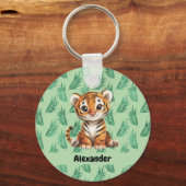 トロピカルの可愛い漫画離れの虎 キーホルダー (正面)