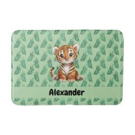 トロピカルの可愛い漫画離れの虎 バスマット