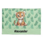 トロピカルの可愛い漫画離れの虎 枕カバー (裏面)