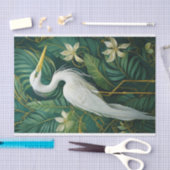 トロピカルの白いツルとエレガントクチナシ 薄葉紙 (クラフト)