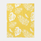 トロピカルの葉 16 フリースブランケット (正面)