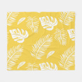 トロピカルの葉 16 フリースブランケット (正面(横))