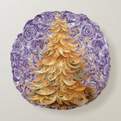 トロピカルはっきりしたクリスマスオンバララウンドピロー ラウンドクッション (正面)