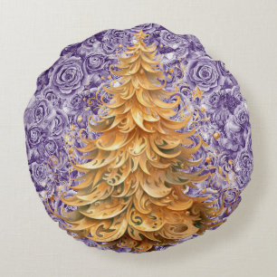 トロピカルはっきりしたクリスマスオンバララウンドピロー ラウンドクッション