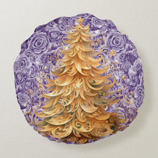 トロピカルはっきりしたクリスマスオンバララウンドピロー ラウンドクッション (裏面)