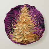 トロピカルはっきりしたクリスマスラウンド装飾用クッション ラウンドクッション (裏面)