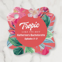 トロピカルみたいにハッピーなピンクのトロピカルバチェロレッテ フェイバータグ