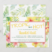 トロピカルみたいにホット！トロピカルをテーマにしたパーティー 招待状 (正面/裏面)
